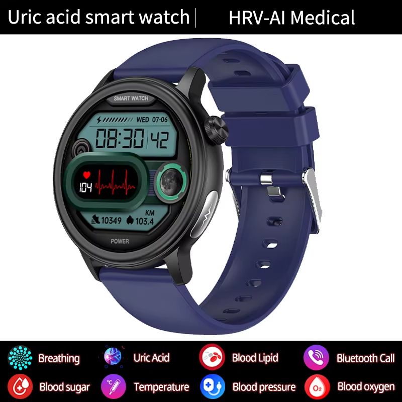 2025 New Medical Grade Blood Sugar Health Smart Watch Women ECG + PPG Blood Pressure Temperature Monitoring Bluetooth Call Watch
