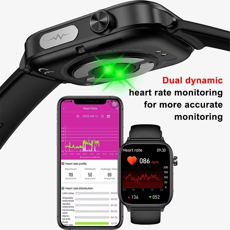 2025 New ECG+PPG Medical Grade Smart Watch Men Blood Glucose Blood Lipid Uric Acid Monitoring Bluetooth Call Health Smartwatches
