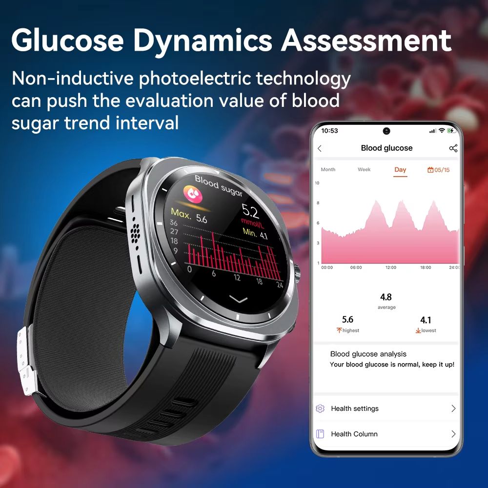 2025 New Air Pump Smart Watch Airbag Precision Measure Blood Sugar Sphygmomanometer Heart Rate ECG Uric Acid For Huawei Xiaomi
