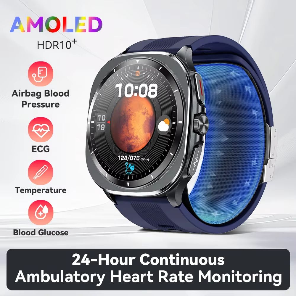 2025 New Air Pump Smart Watch Airbag Precision Measure Blood Sugar Sphygmomanometer Heart Rate ECG Uric Acid For Huawei Xiaomi
