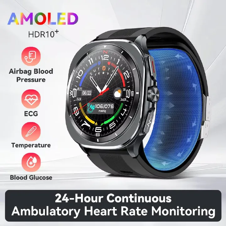 2025 New Air Pump Smart Watch Airbag Precision Measure Blood Sugar Sphygmomanometer Heart Rate ECG Uric Acid For Huawei Xiaomi