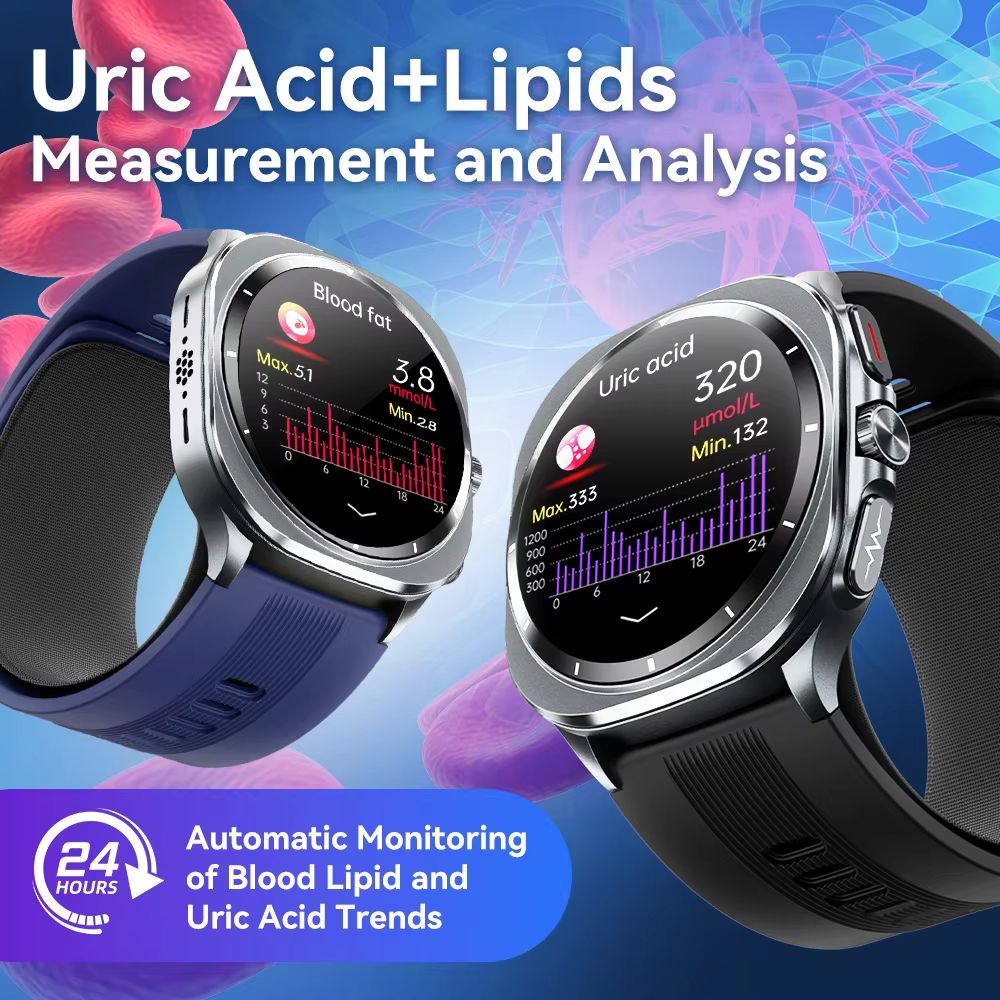 2025 New Air Pump Smart Watch Airbag Precision Measure Blood Sugar Sphygmomanometer Heart Rate ECG Uric Acid For Huawei Xiaomi