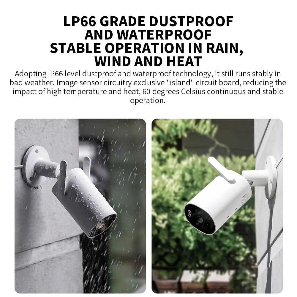 XIAOMI Outdoor Camera AW300 IP66 2.4G Full Color Night Vision Full Hd Two-Way Talk Sound Light Warning App 2K Humanoid Detection