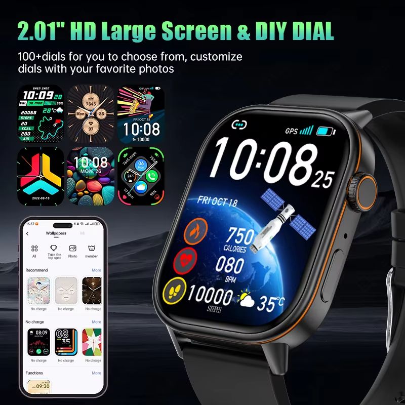 GPS Positioning Smart Watch Lightweight Fashionable Sports Compass Outdoor Adults Men Women's SmartWatch Health SOS Elderly
