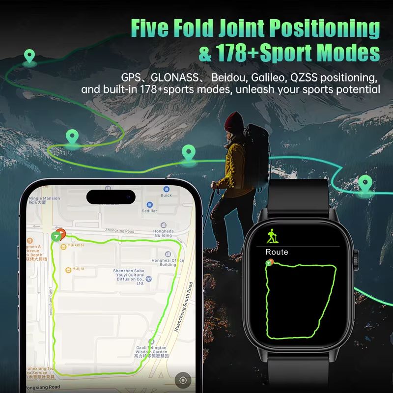 GPS Positioning Smart Watch Lightweight Fashionable Sports Compass Outdoor Adults Men Women's SmartWatch Health SOS Elderly