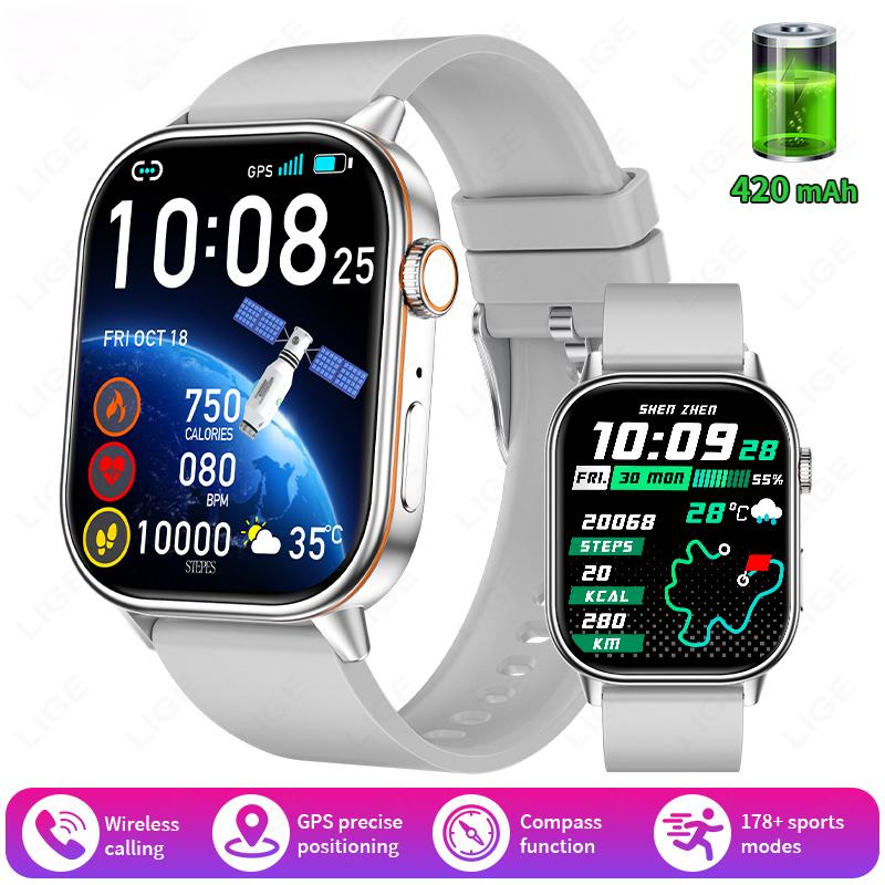 GPS Positioning Smart Watch Lightweight Fashionable Sports Compass Outdoor Adults Men Women's SmartWatch Health SOS Elderly