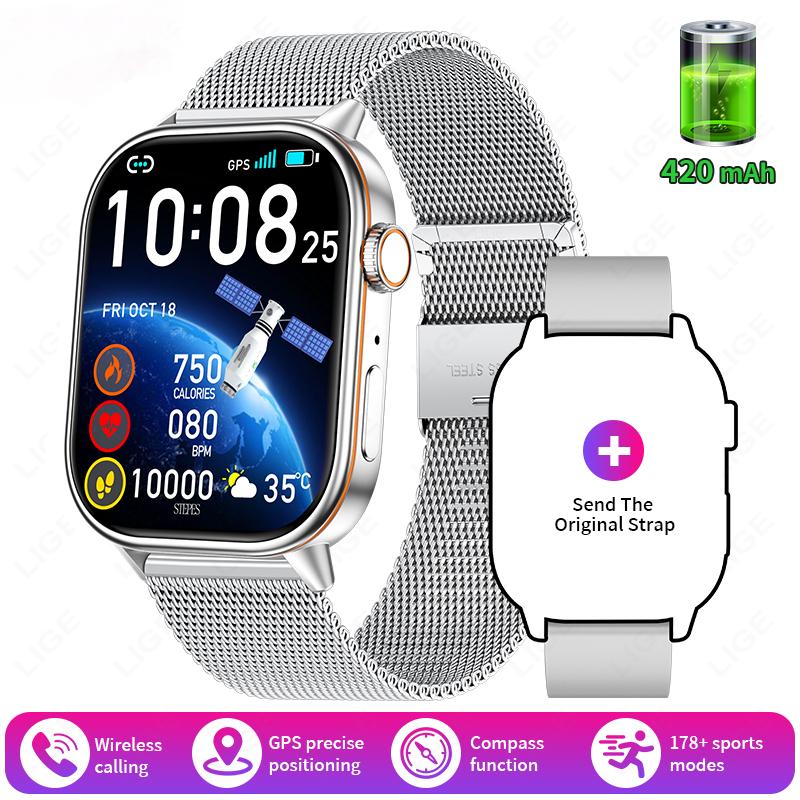 GPS Smartwatch Women Bluetooth Call Health Monitoring Compass Outdoor Sports Fashion Smart Watch Suitable For Huawei Xiaomi