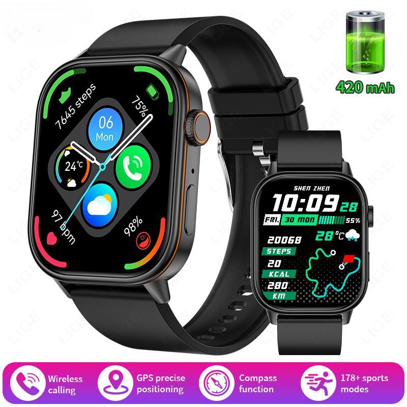 GPS Smartwatch Men Women Bluetooth Call Health Monitoring Compass Outdoor Sports Fashion Smart Watch Suitable For Huawei Xiaomi