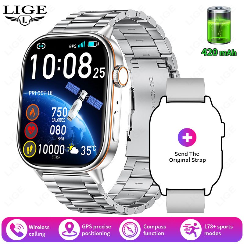 GPS Smartwatch Men Women Bluetooth Call Health Monitoring Compass Outdoor Sports Fashion Smart Watch Suitable For Huawei Xiaomi