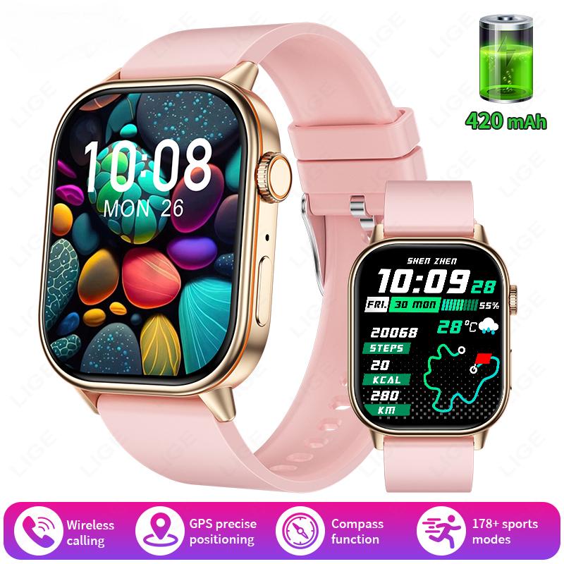 GPS Smartwatch Men Women Bluetooth Call Health Monitoring Compass Outdoor Sports Fashion Smart Watch Suitable For Huawei Xiaomi