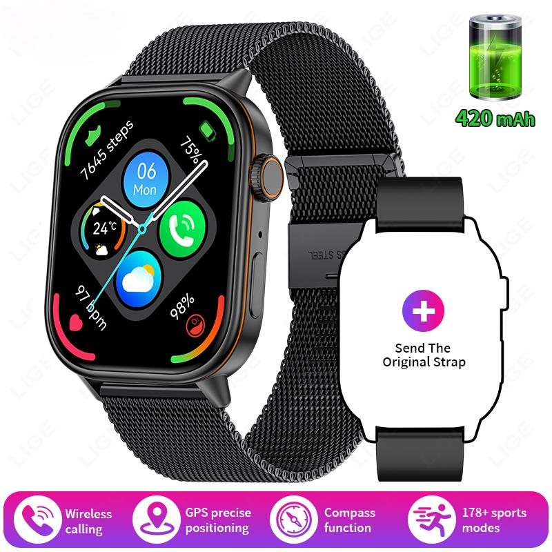 GPS Smartwatch Men Women Bluetooth Call Health Monitoring Compass Outdoor Sports Fashion Smart Watch Suitable For Huawei Xiaomi