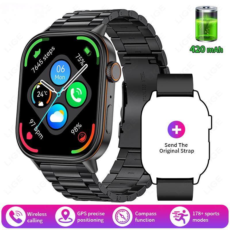 GPS Smartwatch Men Women Bluetooth Call Health Monitoring Compass Outdoor Sports Fashion Smart Watch Suitable For Huawei Xiaomi
