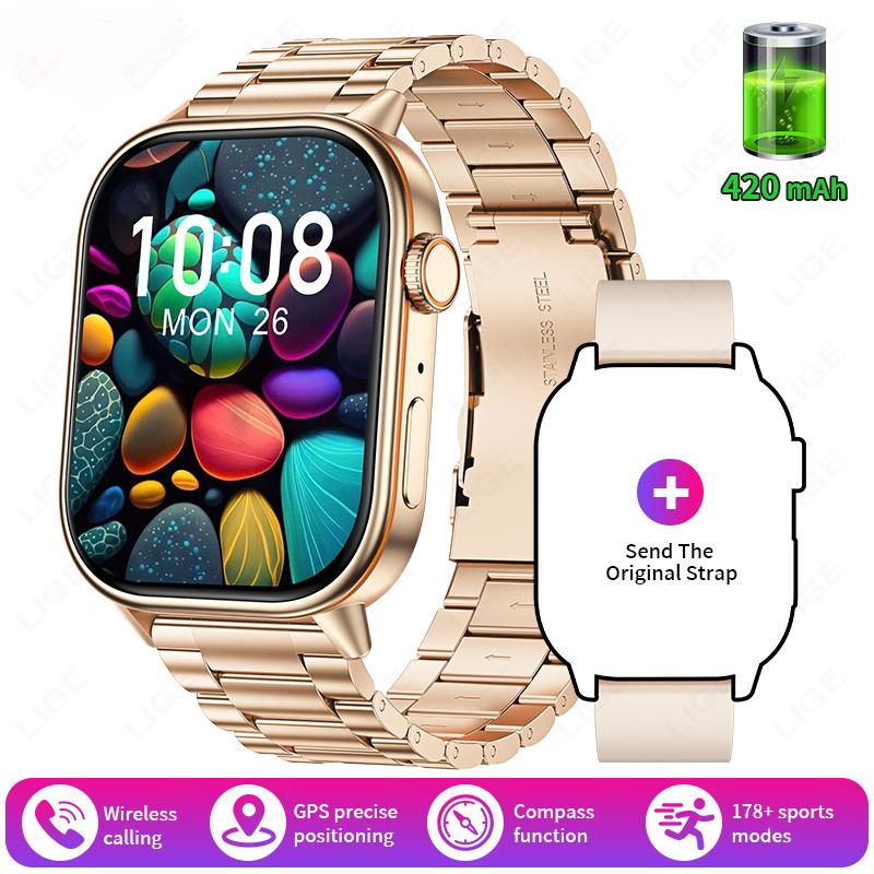 GPS Smartwatch Men Women Bluetooth Call Health Monitoring Compass Outdoor Sports Fashion Smart Watch Suitable For Huawei Xiaomi