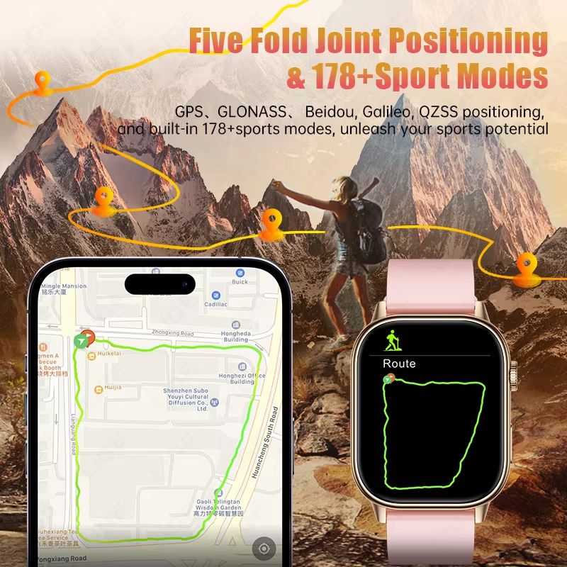 GPS Smartwatch Men Women Bluetooth Call Health Monitoring Compass Outdoor Sports Fashion Smart Watch Suitable For Huawei Xiaomi