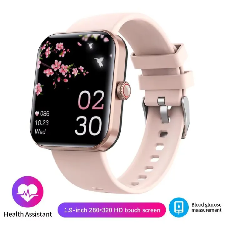 1.91-inch High-definition Large Screen Women Smart Watch Blood Oxygen Sugar 50+ Sport Men Smartwatch Temperature Monitoring
