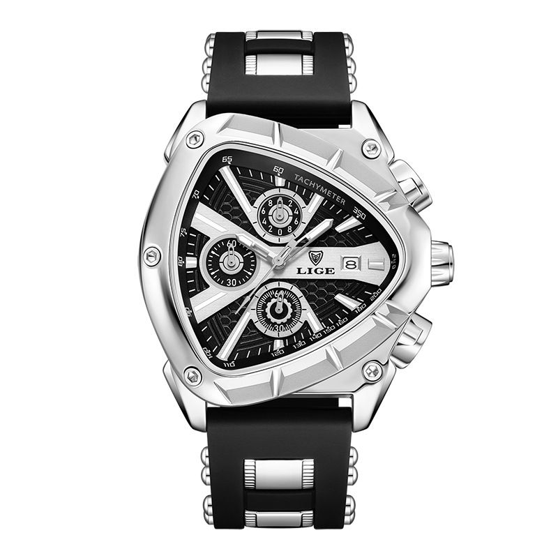 LIGE Fashion Triangle Mens Watch Sports Military Watches Men Luxury Waterproof Quartz Clock Man Chronograph Male Army Wristwatch