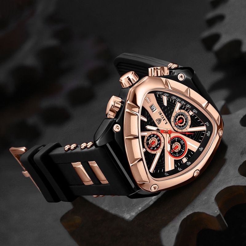 LIGE Fashion Triangle Mens Watch Sports Military Watches Men Luxury Waterproof Quartz Clock Man Chronograph Male Army Wristwatch