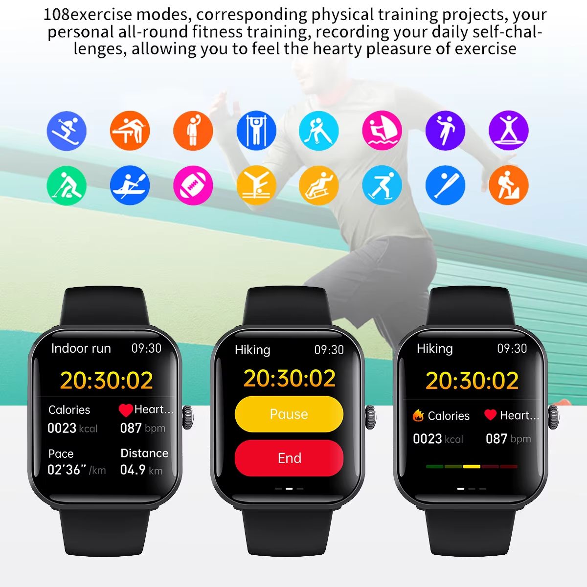 CLAMADO 2025 New Men Women Bluetooth Call Smart Watches 24 Hrs Blood Oxygen Health Monitoring F96 Sport Smartwatch Dropshipping