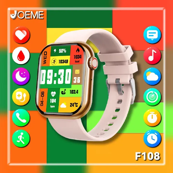 CLAMADO Bluetooth Call Smartwatch Men Women With Blood Glucose Sugar Red Light Blood Oxygen HRV Monitoring Sport Smart Watch F108
