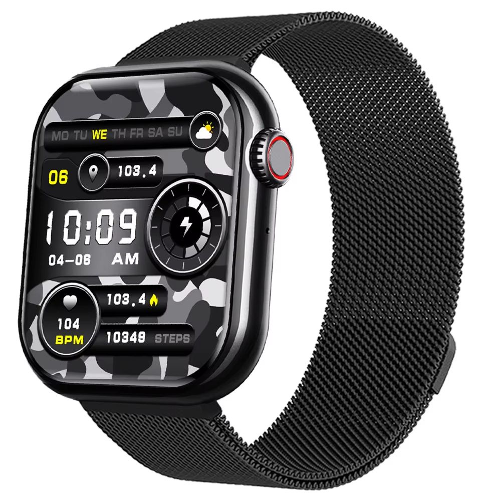 CLAMADO Bluetooth Call Smartwatch Men Women With Blood Glucose Sugar Red Light Blood Oxygen HRV Monitoring Sport Smart Watch F108