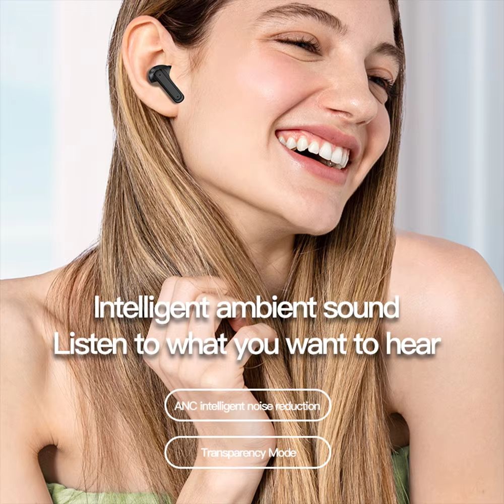 CLAMADO LED full color touch screen Bluetooth headset in-ear Exquisite Comfortable Earpads Deep Bass Bt Headphones Wireless TWS Earbuds ANC Active Noise Cancellation Earphone