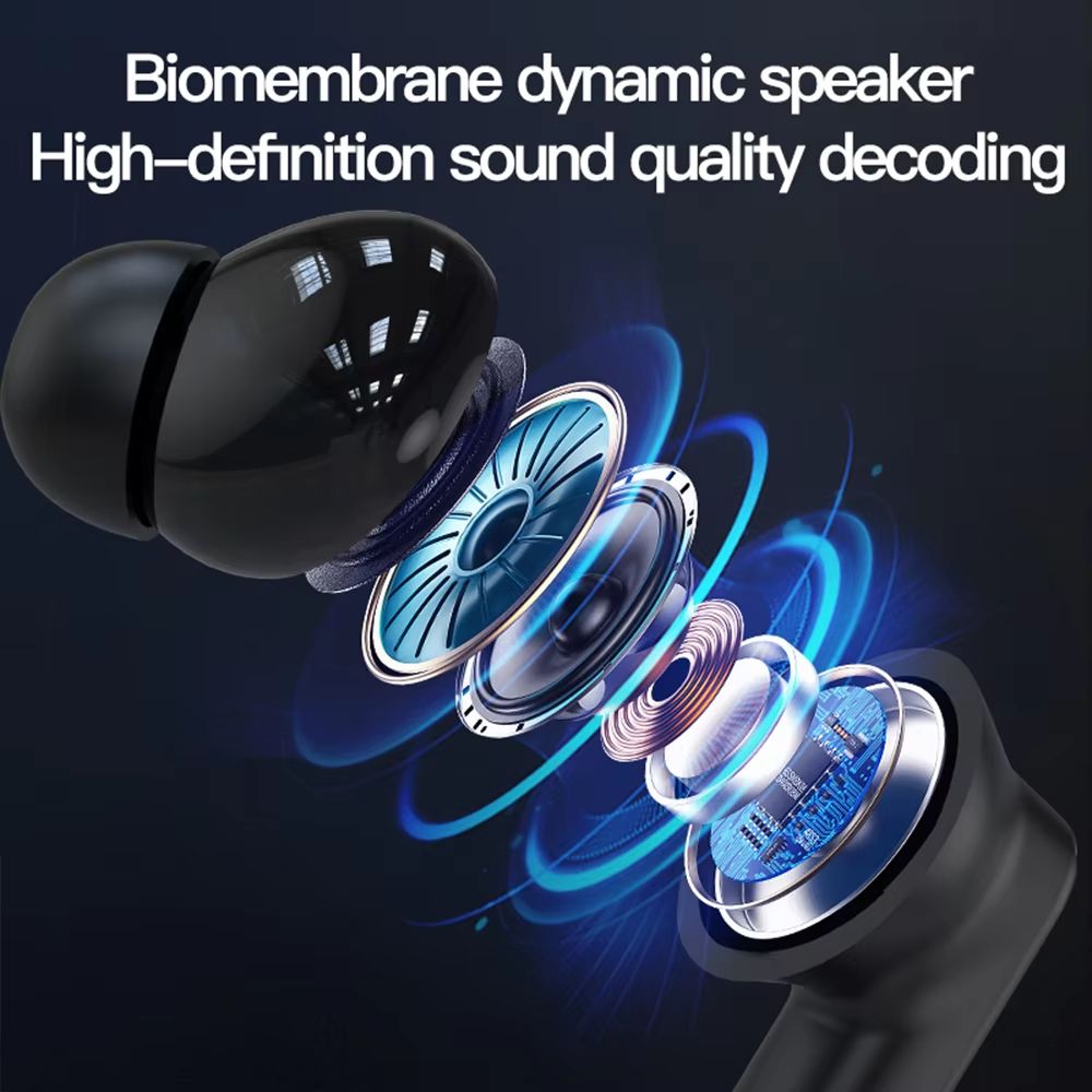 CLAMADO LED full color touch screen Bluetooth headset in-ear Exquisite Comfortable Earpads Deep Bass Bt Headphones Wireless TWS Earbuds ANC Active Noise Cancellation Earphone