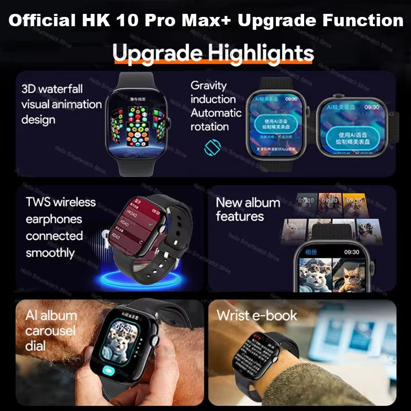 CLAMADO HK10 ULTRA3 Smart Watch Series 10 ChatGPT 1GB ROM AI Watch Face BT Call Games Music Compass Sports Smartwatch Men Women