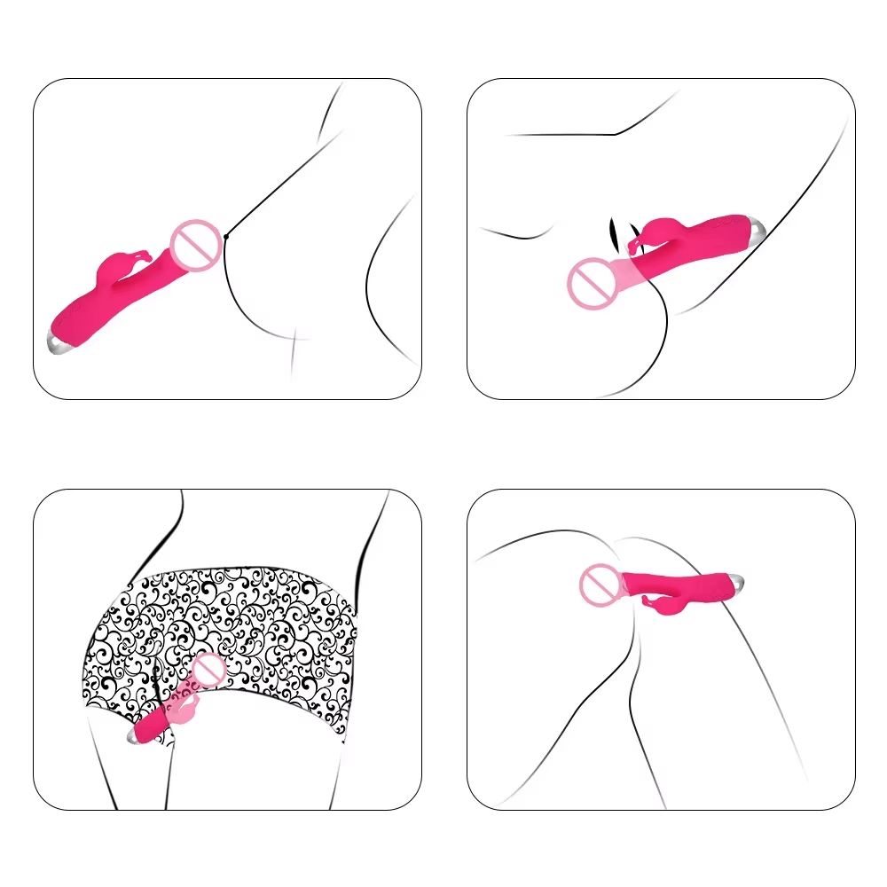 Powerful Rabbit Vibrator Women G-Spot Clitoral Stimulator Vagina Nipple Massager Dildo Female Masturbator Adult Sex Toy 18+