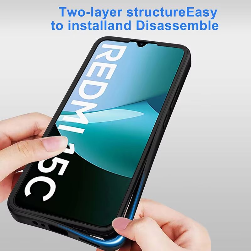 360 Full Body Shockproof Phone Case For Xiaomi Redmi 15C 14C 13C 12C 10C 9C 8A Dual Layer PC Hard Hybird Clear Cover Coque