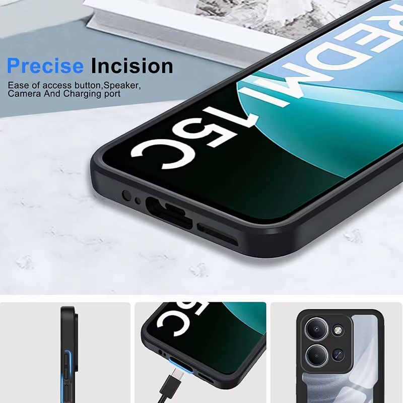 360 Full Body Shockproof Phone Case For Xiaomi Redmi 15C 14C 13C 12C 10C 9C 8A Dual Layer PC Hard Hybird Clear Cover Coque