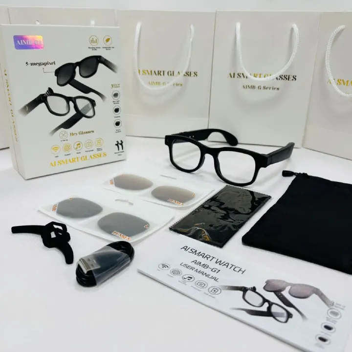 AI Smart Glasses With 1080P Video Sport Sunglasses Bluetooth Call Voice Assistant Music Player Smart Glasse For Men Women