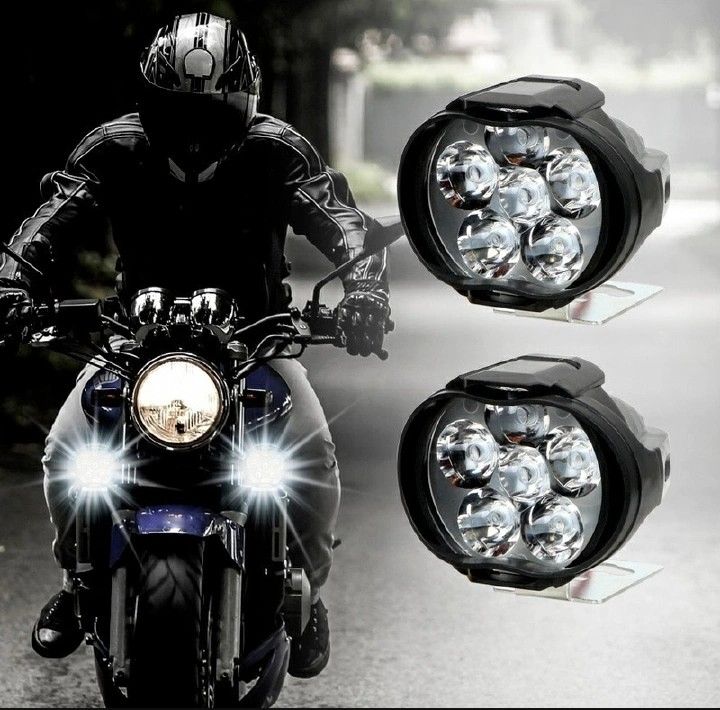 2 piece electric motorcycle LED head lights super bright e bike lights accessories DC 9-85 v scooter spotlight car lamp fog with switch