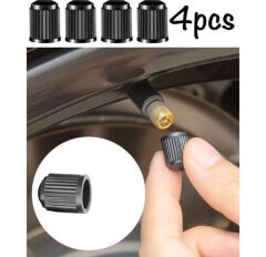 Tubeless tire valve stem dust cap( 4 pack) black general for car, bicycles, motorbike and trolleys
