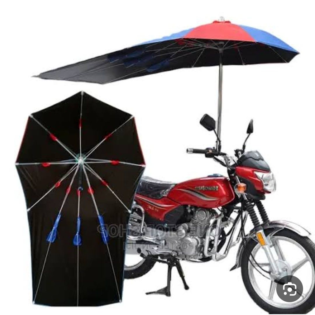 Motorcycle umbrella for bad weather, protection of motorist and passager during heavy rain