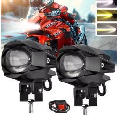 3Inch Motorcycle Fog Light Brighter Projector Additional LED Auxiliary Running Lights for Electric Scooter Off Road 4X4 SUV UTV