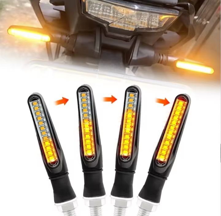 4pcss Motorcycle Led Turn Signals Directional Indicators Flashing Rear Tail Brake Flasher Light Stop Signal Light Motorcycle DRL Lamp
