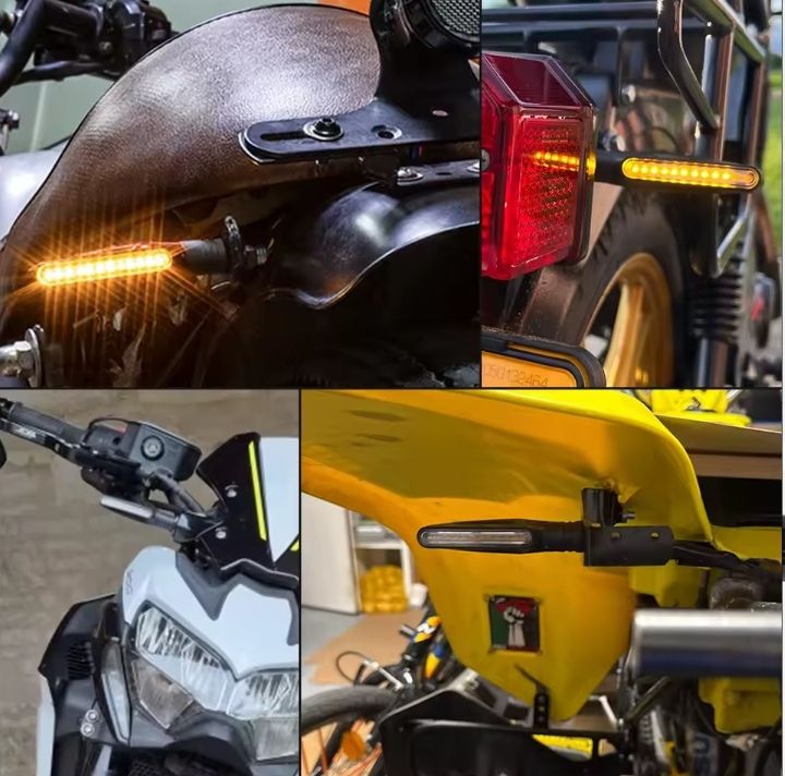 4pcss Motorcycle Led Turn Signals Directional Indicators Flashing Rear Tail Brake Flasher Light Stop Signal Light Motorcycle DRL Lamp