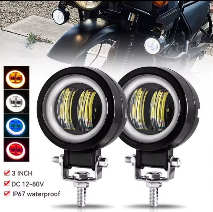 2pcs 3INCH 20W Motorcycle LED Angel EyeWork Light Bar spot Lamp Offroad carBoat Truck SUv Pickup 12V 24V DrivingFog Lamp Headlight