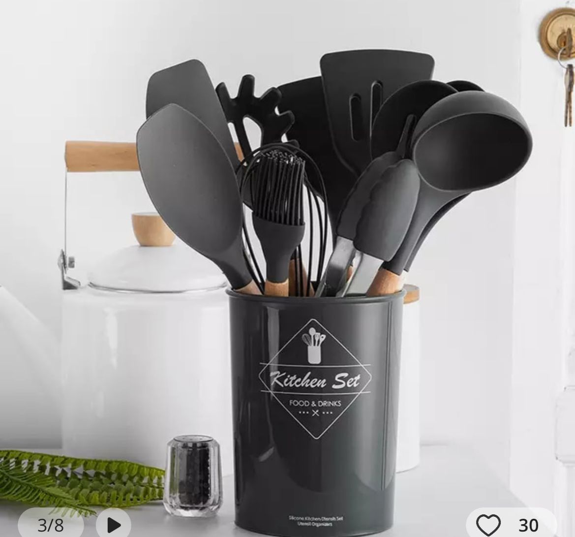 Silicon 12 PCS SPOON SET perfect addition to any kitchen. It is made of food-grade silicone that is heat resistant, non-stick, and BPA-free. The spoons are also dishwasher safe for easy cleaning.