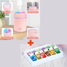 USB Nordic Humidifier Aromatherapy Humidifier With LED Light Air Freshener Aromatherapy Diffuser + 12pcs Essential Oils Set