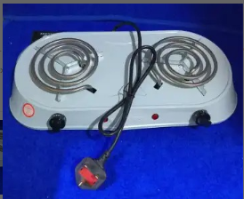 Double and single Coil Electric Hotplate Cooker – 2000W Dual Burner With Adjustable Temperature, Overheat Protection & Non-Stick Heating Plates