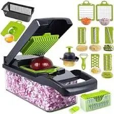 Multifunctional 16 PCS Vegetable Chopper, Slicer, Dicer & Cutter – Premium BPA-Free Food Prep Tool with 8 Blades for Home & Restaurant Kitchens in Kenya