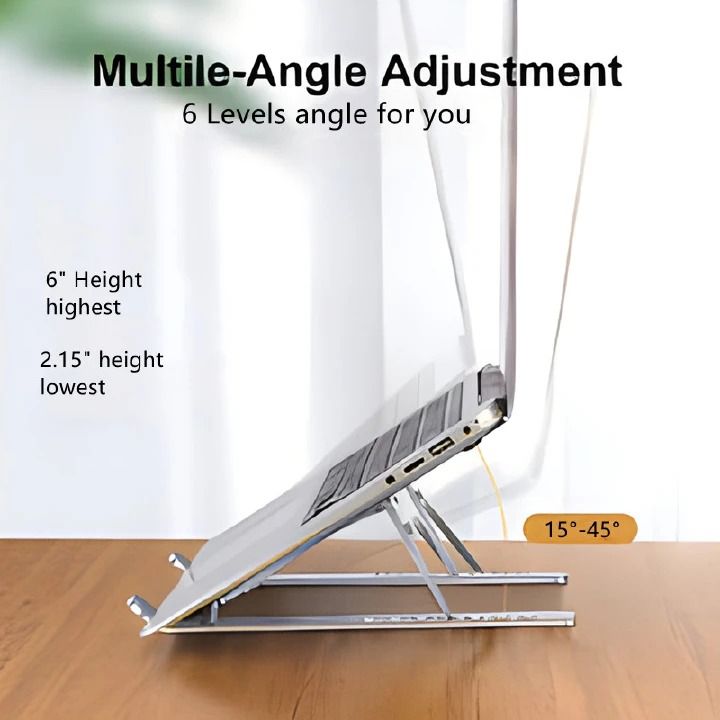 Portable Laptop Stand Support Laptop Bracket Aluminium Notebook Stand Adjustable Tablet Stand Phone Laptop Holder For ipad PC Silver