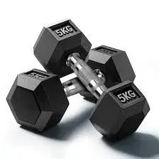 5KG[2.5 by 2.5], 10kg5 by 5 kg][, 20KGS[10kg by 10kg] 30kgs[15kg by 15kg],40kg[20kg by 20kg]Dumbbells - Hexagonal Dumbell Body Building Gym/ Home Work Out Weights ( A Pair)