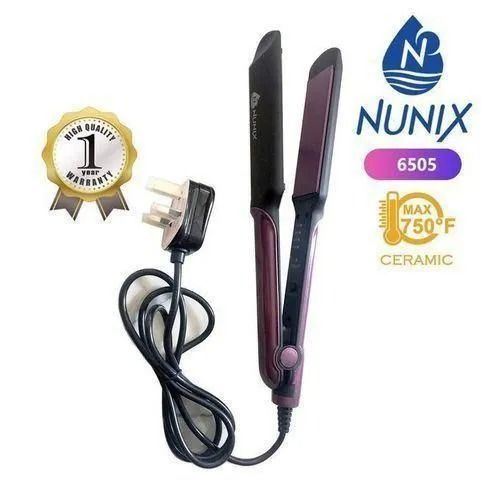 Nunix Flat Iron Hair Straightener with Ceramic Plates, Fast Heating Technology, Adjustable Temperature Settings for Smooth, Shiny, Frizz-Free Hair, Professional Styling Tool for All Hair Types,