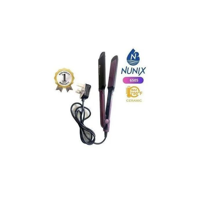 Nunix Flat Iron Hair Straightener with Ceramic Plates, Fast Heating Technology, Adjustable Temperature Settings for Smooth, Shiny, Frizz-Free Hair, Professional Styling Tool for All Hair Types,