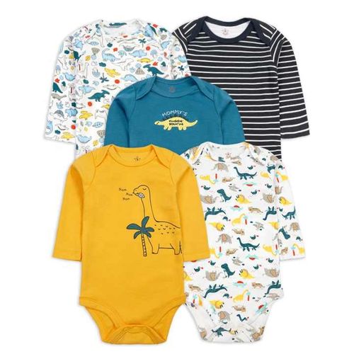 Fashion 5 Pieces Baby Bodysuits/Baby Onesies/Sleepsuit/Romper set offers an adorable and versatile clothing solution for your little one. Made from high-quality, breathable cotton, PRINT VARIES