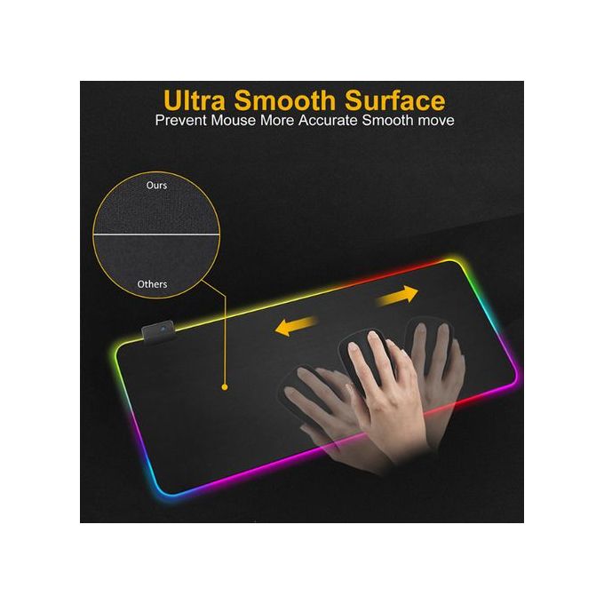 RGB LED Large Extended Computer Keyboard Gaming Mouse Pad, measuring 800x300x3mm. This sleek and stylish mouse pad features vibrant RGB lighting, offering a dynamic and immersive gaming experience