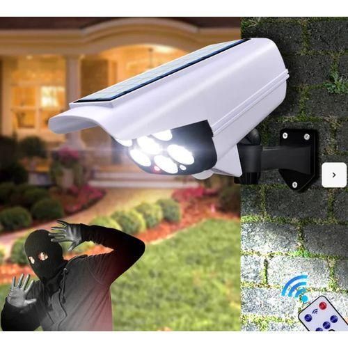 MOTION SENSOR SOLAR POWERED OUTDOOR LED STREET LIGHT WITH MOTION REMOTE CONTROL White 180 W. Solar Light Motion Sensor Dummy Camera CCTV 77 LED SOLAR LIGHT