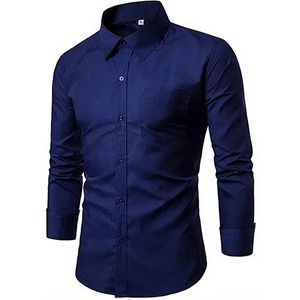 Fashion 5Pcs Men’s Official Long Sleeve Slim Fit Shirt Set – Premium Formal Shirts with Button Cuffs, Modern Tailored Design, Breathable Fabric, and Versatile Colors for Office Wear, Business Meetings